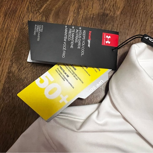 NWT Under Armour Heat Gear Women's White Golf Polo Shirt M UPF 50 - Picture 8 of 13